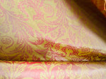 NEW Queen Dahlila Jacquard Neoclassical Floral Damask Matte Satin Brick Red and Gold Jacquard Drapery Fabric
