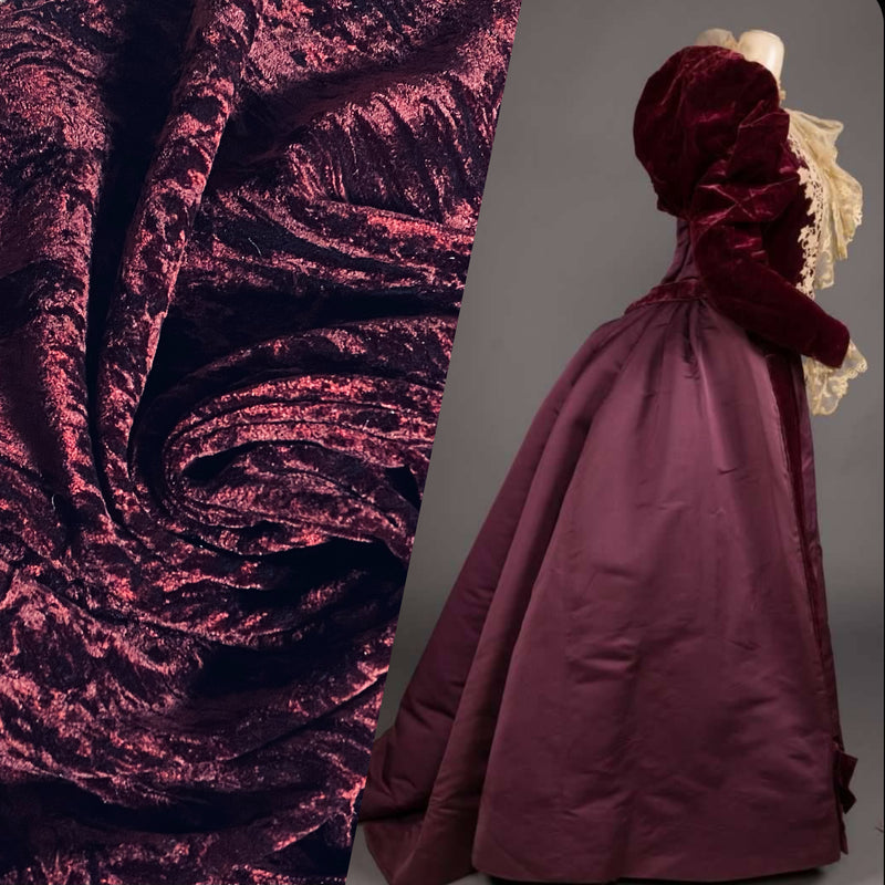 NEW Miss Lila Designer Burgundy Rayon Poly Velvet Fabric