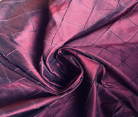 NEW Queen Lila Designer 100% Silk Dupioni - Pintuck Diamond Motif- Burgundy - Fancy Styles Fabric Pierre Frey Lee Jofa Brunschwig & Fils