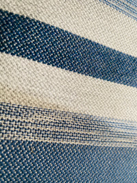 New! SUNBRELLA Novelty Waterproof Indoor Outdoor Natural Blue Indigo Stripe Upholstery and Decorating Fabric - Fancy Styles Fabric Pierre Frey Lee Jofa Brunschwig & Fils
