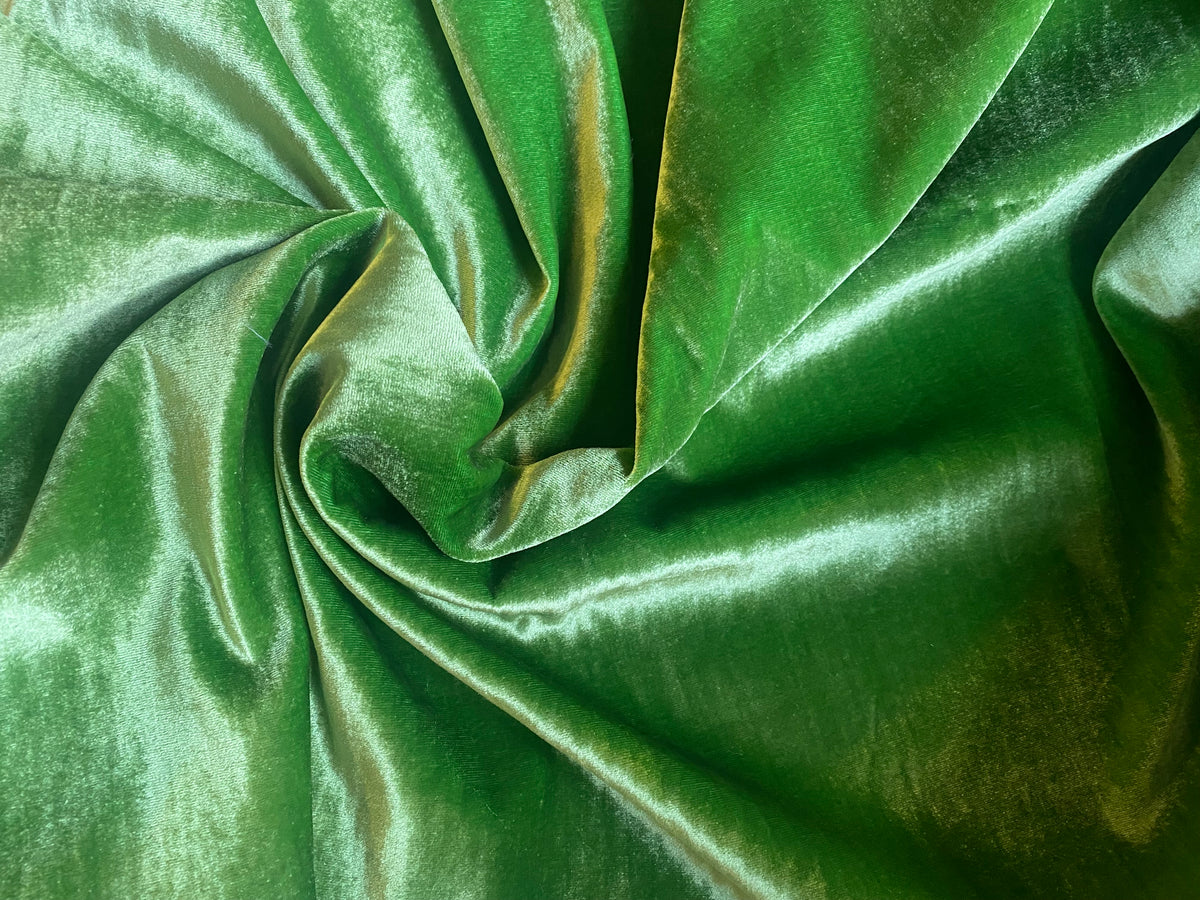 NEW! Queen of The Dark- Leaf Green 100% Silk Velvet Fabric with Interfacing - Fancy Styles Fabric Pierre Frey Lee Jofa Brunschwig & Fils