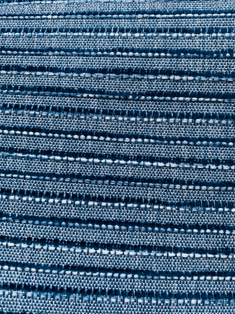New! SUNBRELLA Navy Indigo Blue Stripes Waterproof Indoor Outdoor Upholstery Fabric