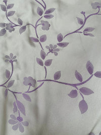 NEW Queen Suzette Novelty Floral Jacquard 100% Silk Fabric in Cream and Lavender - Fancy Styles Fabric Pierre Frey Lee Jofa Brunschwig & Fils