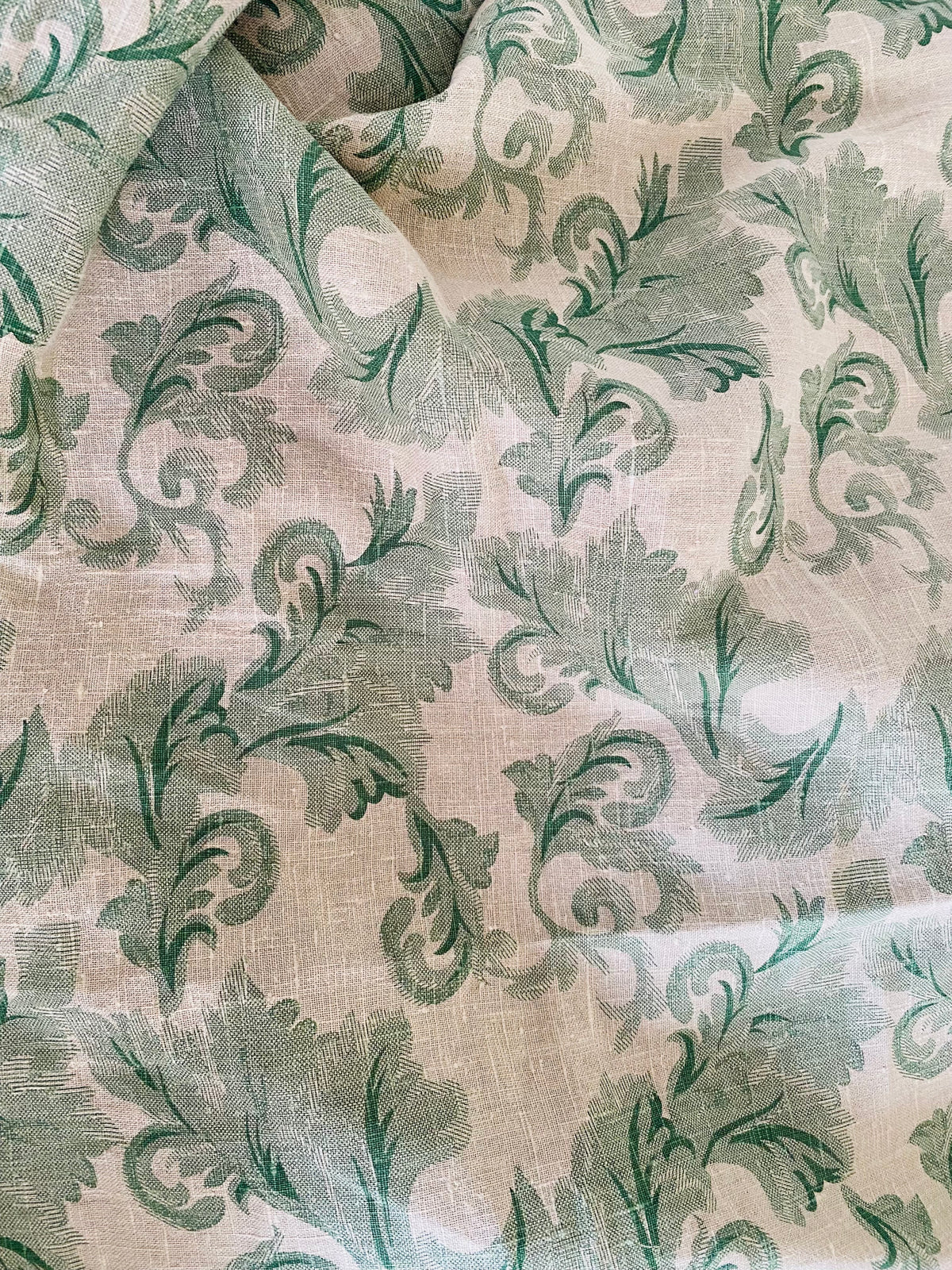 NEW Queen Shani Designer 100% Linen Floral Leaf Fabric- - Fancy Styles Fabric Pierre Frey Lee Jofa Brunschwig & Fils