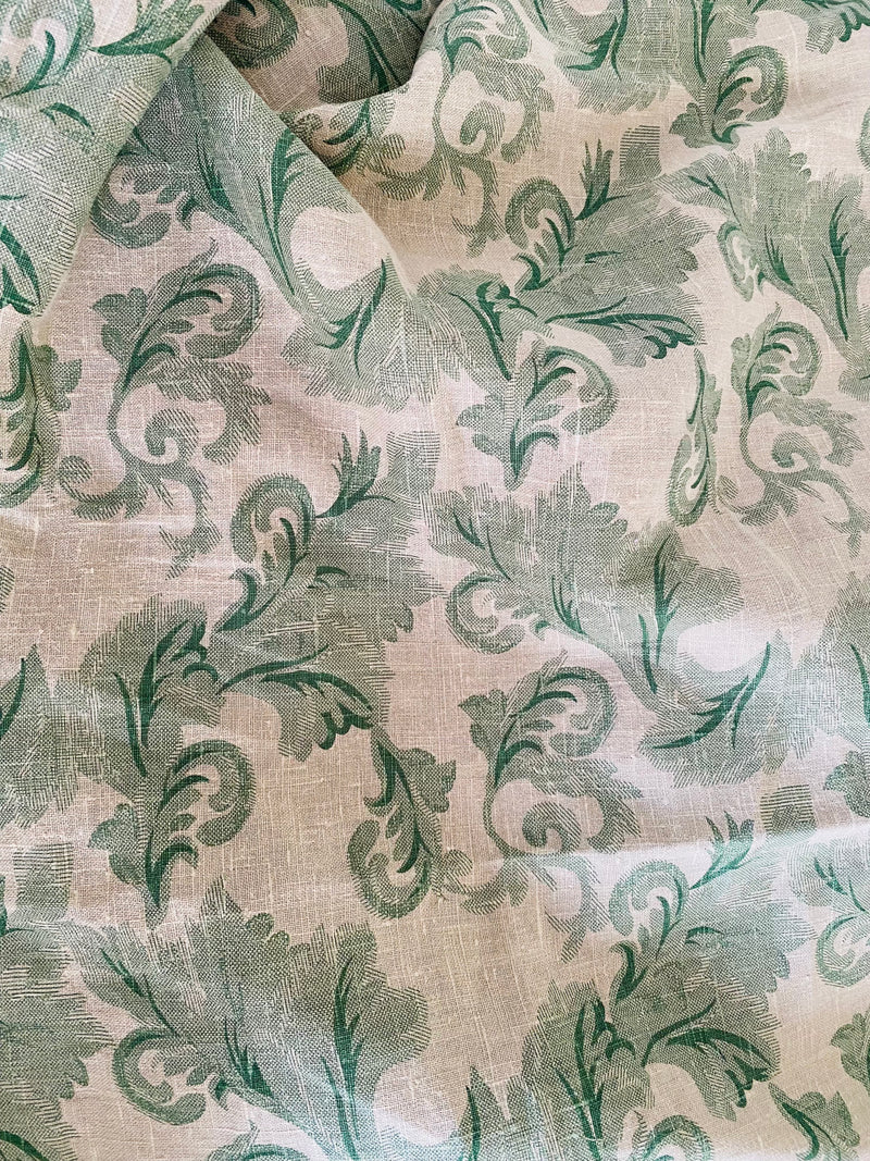 NEW Queen Shani Designer 100% Linen Floral Leaf Fabric-