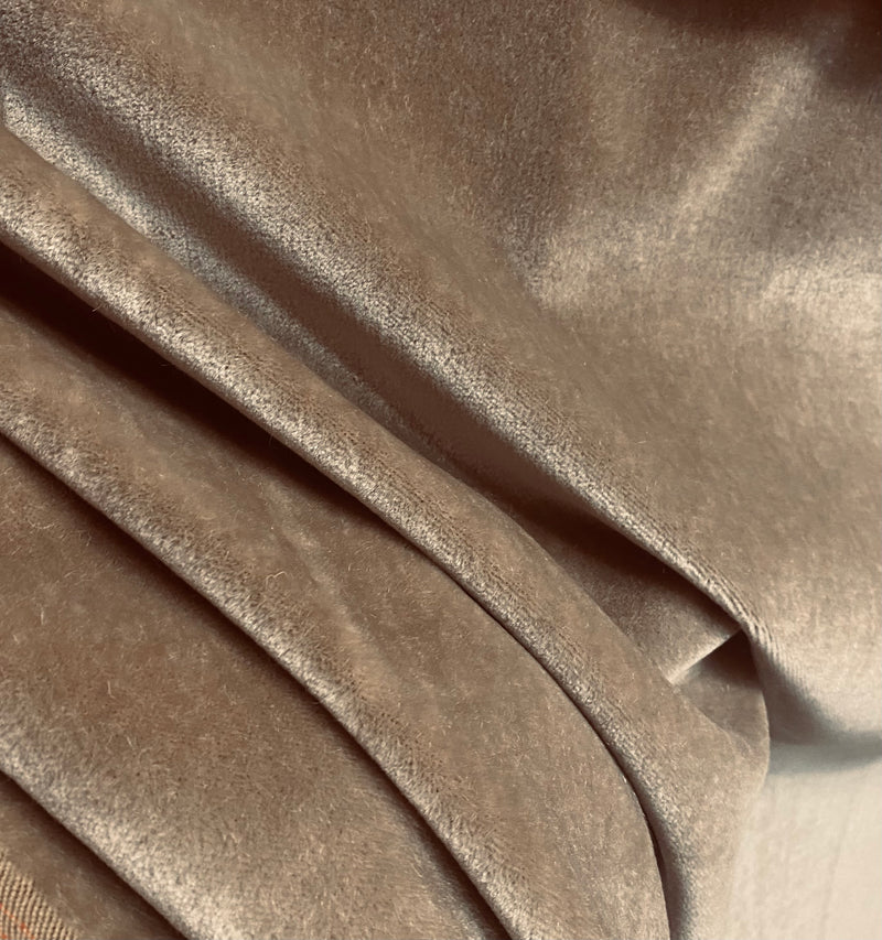 NEW! Prince Hudson- 100% Mohair Upholstery Velvet Fabric - Taupe