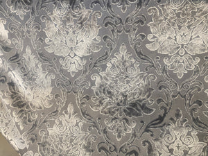 King Richardson Designer Medallion Damask Velvet Fabric Upholstery-Dark Grey - Fancy Styles Fabric Pierre Frey Lee Jofa Brunschwig & Fils