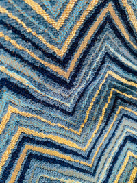 NEW! King Marko Luxury Heavyweight Upholstery Velvet Chenille Geometric Fabric - Blue - BTY - Fancy Styles Fabric Pierre Frey Lee Jofa Brunschwig & Fils