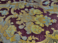 NEW! Duke Riviera Designer Venetian Italian Burnout Medallion Chenille Brocade Gold Brown Fabric Upholstery Style# HG10011 - Fancy Styles Fabric Pierre Frey Lee Jofa Brunschwig & Fils