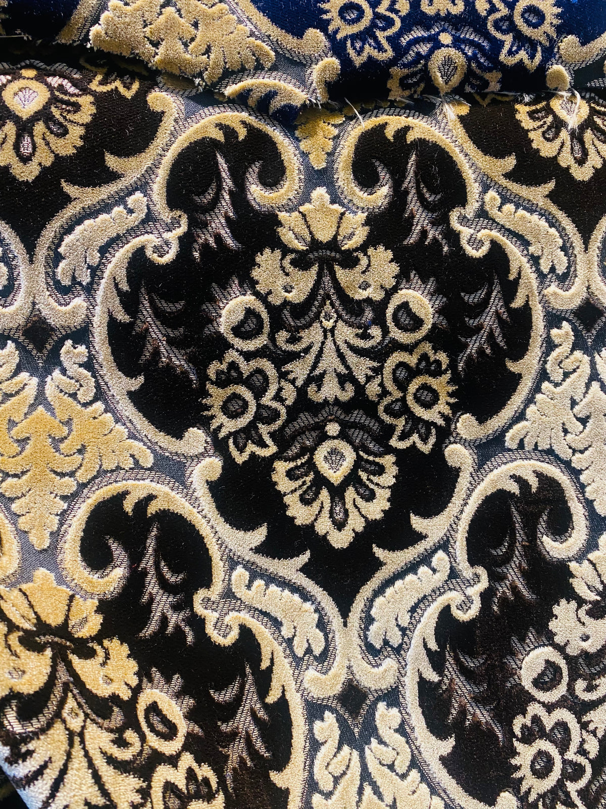 NEW Sir Scott Designer Italian Burnout Medallion Chenille Velvet Fabric Brown and Beige - Upholstery - Fancy Styles Fabric Pierre Frey Lee Jofa Brunschwig & Fils