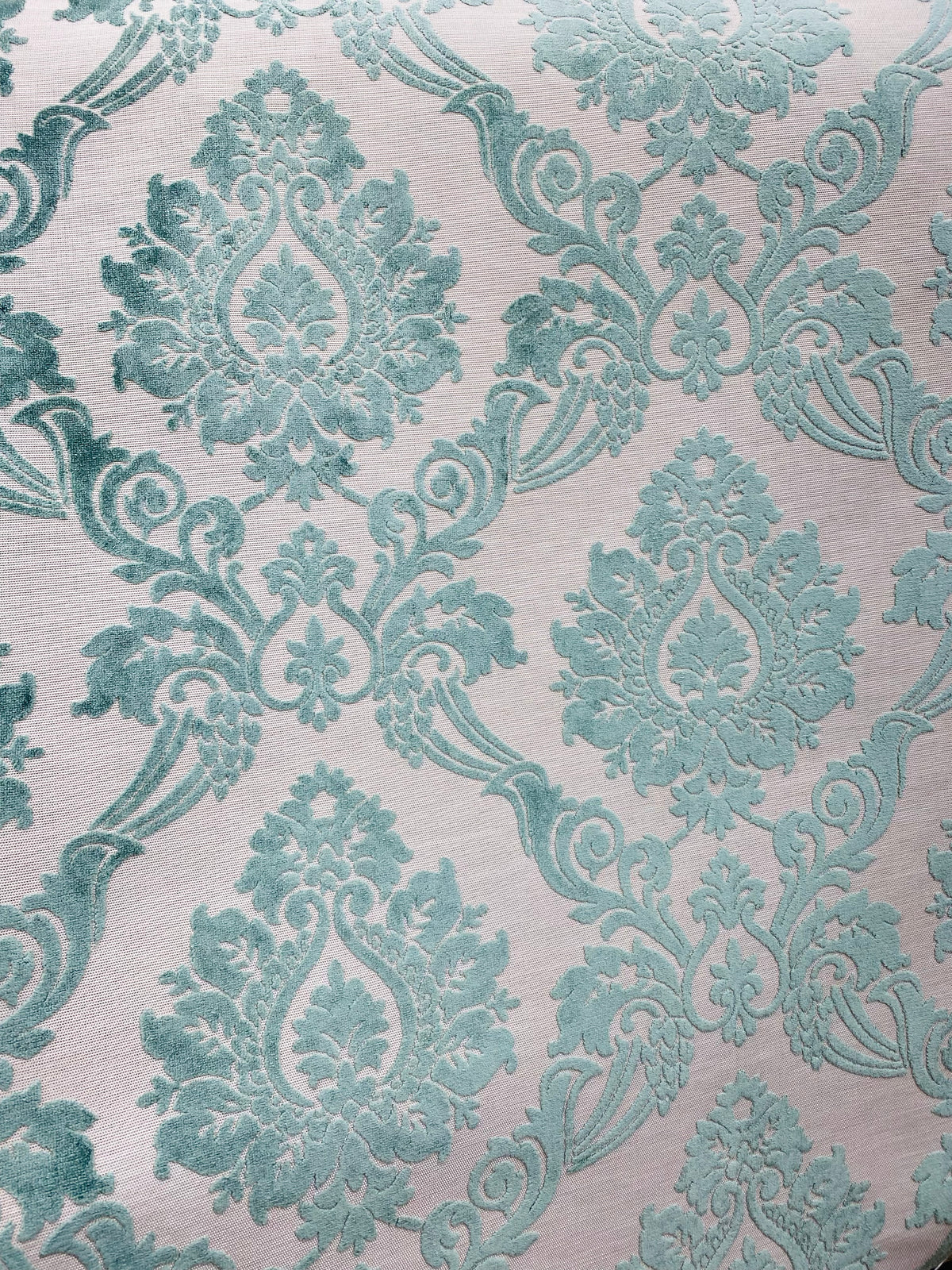 NEW Duke Raphael Designer Velvet Chenille Burnout Medallion Upholstery Fabric - French Blue - Fancy Styles Fabric Pierre Frey Lee Jofa Brunschwig & Fils