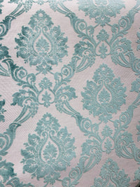 NEW Duke Raphael Designer Velvet Chenille Burnout Medallion Upholstery Fabric - French Blue - Fancy Styles Fabric Pierre Frey Lee Jofa Brunschwig & Fils