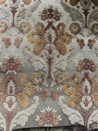 NEW! Duke Napoli Designer Venetian Italian Burnout Medallion Chenille Velvet Gold Taupe Fabric Upholstery Style# HG10007 - Fancy Styles Fabric Pierre Frey Lee Jofa Brunschwig & Fils