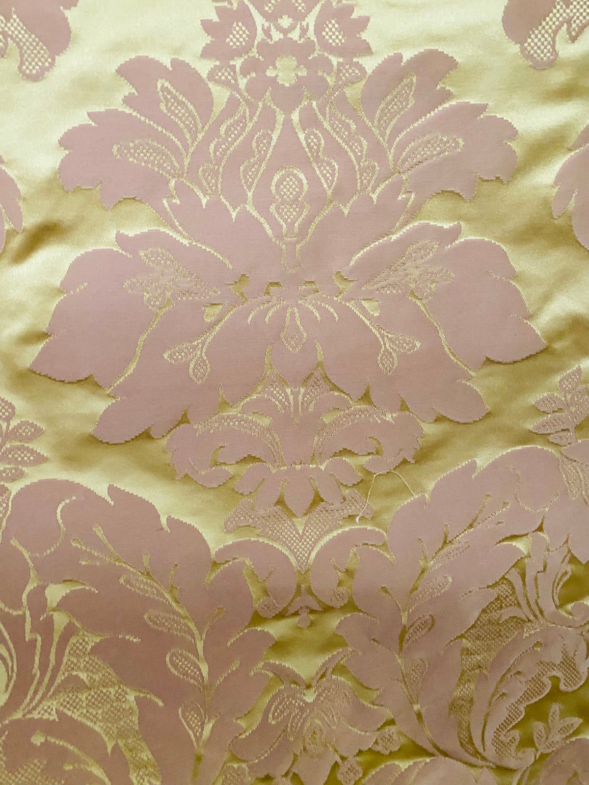 NEW! Princess Branda 100% Silk Satin Novelty Jacquard Damask Fabric- Pink and Gold - Fancy Styles Fabric Pierre Frey Lee Jofa Brunschwig & Fils