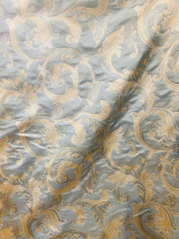 NEW! King Peter Designer Quilted Brocade Floral Upholstery Fabric- French Blue - Fancy Styles Fabric Pierre Frey Lee Jofa Brunschwig & Fils