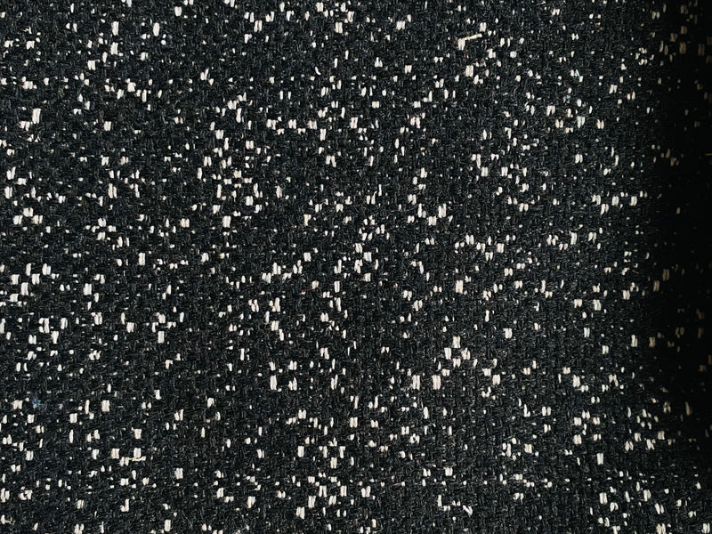 New! SUNBRELLA Tweeds Raven Black and White Water Repellent Indoor Outdoor Fabric