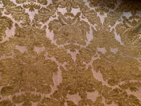 NEW! King John - Designer Italian Venetian Burnout Damask Cut Velvet Taupe Fabric Upholstery - Fancy Styles Fabric Pierre Frey Lee Jofa Brunschwig & Fils