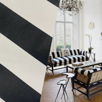 NEW Lady Jacqueline Solid Black Waterproof Decorating Fabric - 3” Black And White Stripes - Upholstery 55” Wide - Fancy Styles Fabric Pierre Frey Lee Jofa Brunschwig & Fils