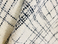 NEW Count York Designer Heavyweight Boucle Upholstery Fabric in White and Black Plaid Melange - Fancy Styles Fabric Pierre Frey Lee Jofa Brunschwig & Fils