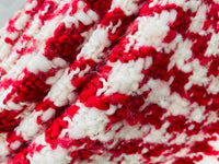 NEW Sir Marco Designer Italian Oversized Houndstooth Knit Wool Blend Fabric - Fuchsia Red & White - Fancy Styles Fabric Pierre Frey Lee Jofa Brunschwig & Fils