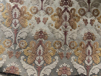 NEW! Duke Napoli Designer Venetian Italian Burnout Medallion Chenille Velvet Gold Taupe Fabric Upholstery Style# HG10007 - Fancy Styles Fabric Pierre Frey Lee Jofa Brunschwig & Fils