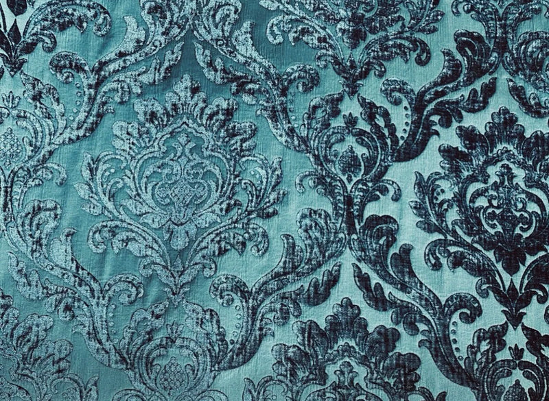 Designer Upholstery Thick And Soft Chenille Velvet Fabric - Teal