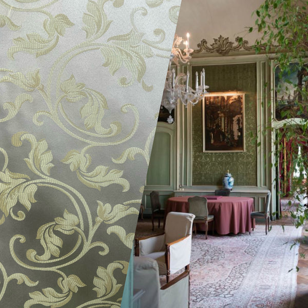 NEW! Prince Percephone Designer Brocade Jacquard Fabric- Antique Pale Green - Fancy Styles Fabric Pierre Frey Lee Jofa Brunschwig & Fils