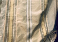 Queen Lattice 100% Silk Taffeta Ribbon Stripes Fabric - Pistachio Green and Gold - Fancy Styles Fabric Pierre Frey Lee Jofa Brunschwig & Fils