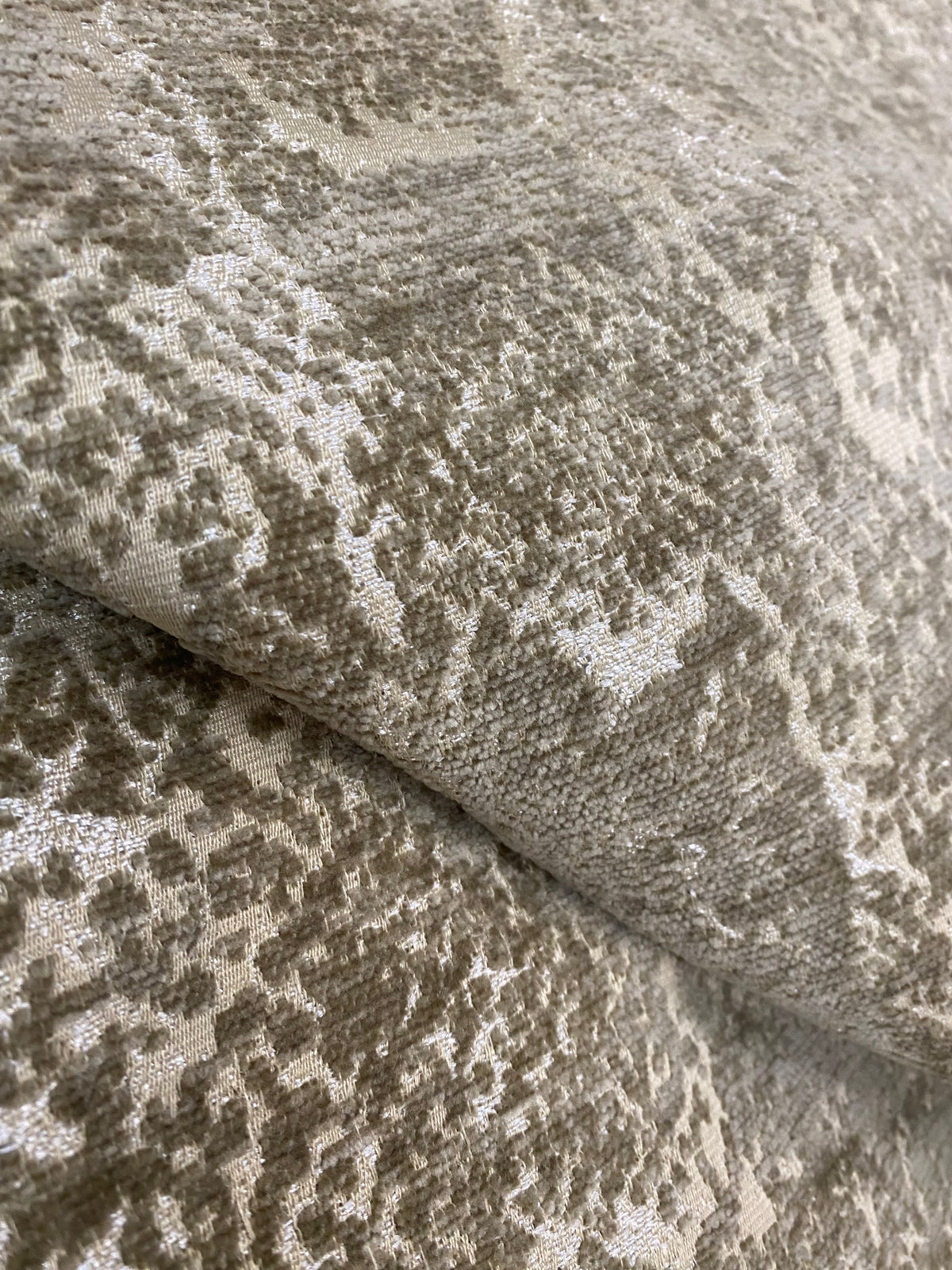 NEW Prince Stan Novelty Velevet Anaconda Snake Upholstery Fabric in White & Taupe - Fancy Styles Fabric Pierre Frey Lee Jofa Brunschwig & Fils