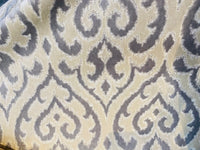 NEW Baroness Santel Novelty Upholstery Platinum and White Velvet- Made in Italy - Fancy Styles Fabric Pierre Frey Lee Jofa Brunschwig & Fils