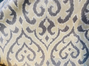 NEW Baroness Santel Novelty Upholstery Platinum and White Velvet- Made in Italy - Fancy Styles Fabric Pierre Frey Lee Jofa Brunschwig & Fils