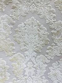 NEW! Duke Gabriel Designer Medallion Burnout Chenille Velvet Fabric - Pearl Cream - Fancy Styles Fabric Pierre Frey Lee Jofa Brunschwig & Fils
