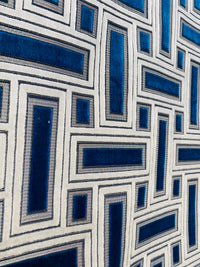 NEW! Duchess Adalyn Novelty Italian Burnout Geometric Chenille Upholstery Velvet Fabric - Royal Blue BTY - Fancy Styles Fabric Pierre Frey Lee Jofa Brunschwig & Fils