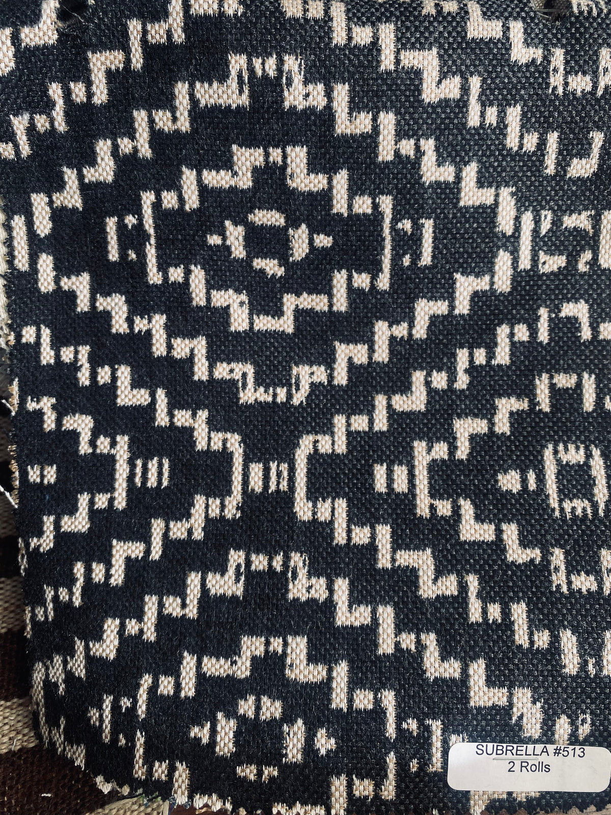 New! SUNBRELLA Indigo Blue Tribal Geometric Waterproof Indoor Outdoor Upholstery Fabric - Fancy Styles Fabric Pierre Frey Lee Jofa Brunschwig & Fils