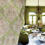 NEW Duke Raffi Designer Medallion Burnout Chenille Velvet Fabric - Pistachio Green- Upholstery