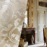 NEW Lord Percephone Neoclassical Floral Gold Upholstery and Drapery Fabric