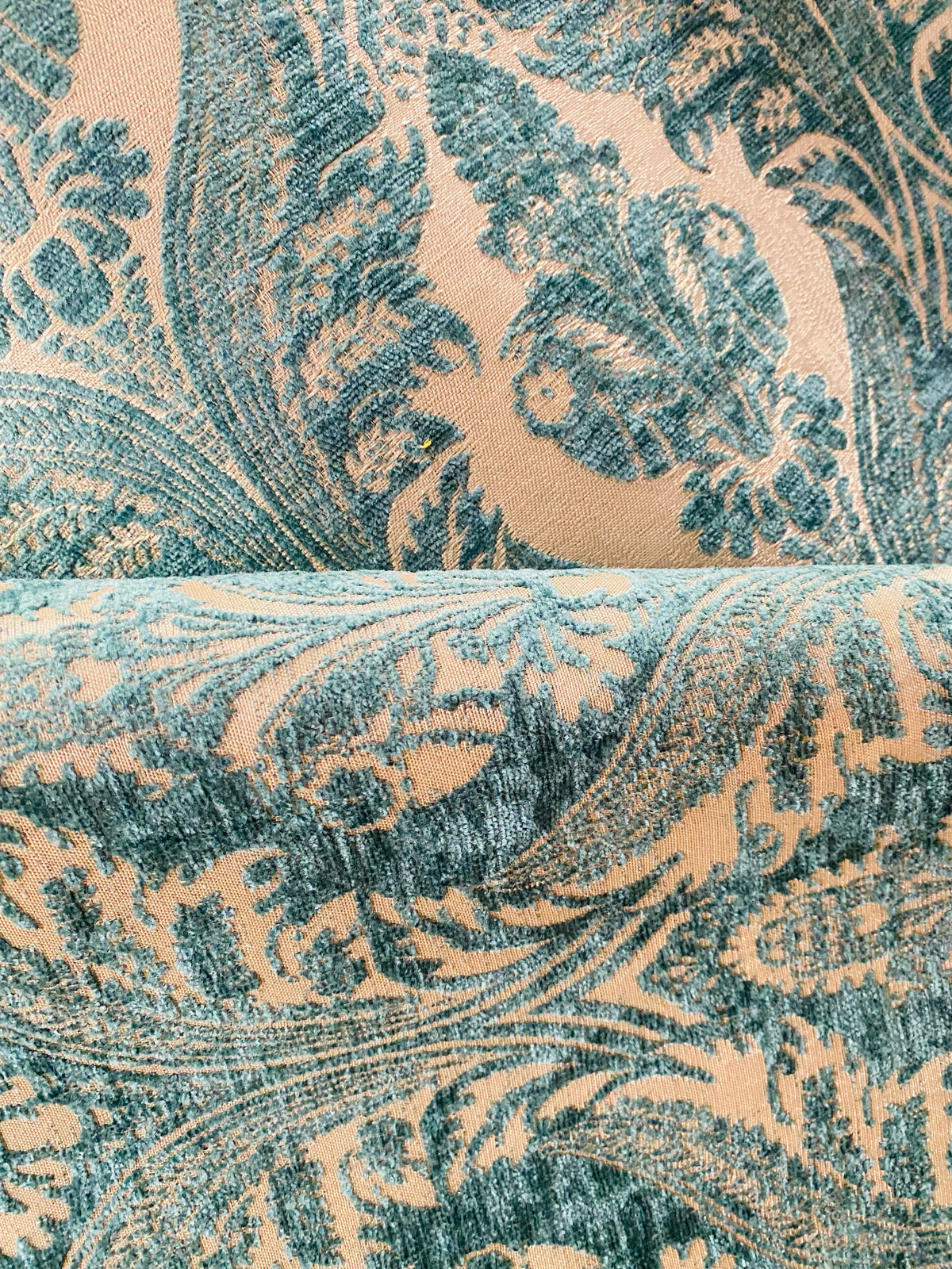 NEW! Princess Pantera- Designer Italian Venetian Burnout Damask Velvet Turquoise Blue Fabric Upholstery - Fancy Styles Fabric Pierre Frey Lee Jofa Brunschwig & Fils