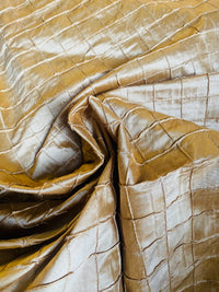 NEW Lady Morgan 100% Silk Dupioni Pintuck Diamond Gold Fabric - Fancy Styles Fabric Pierre Frey Lee Jofa Brunschwig & Fils