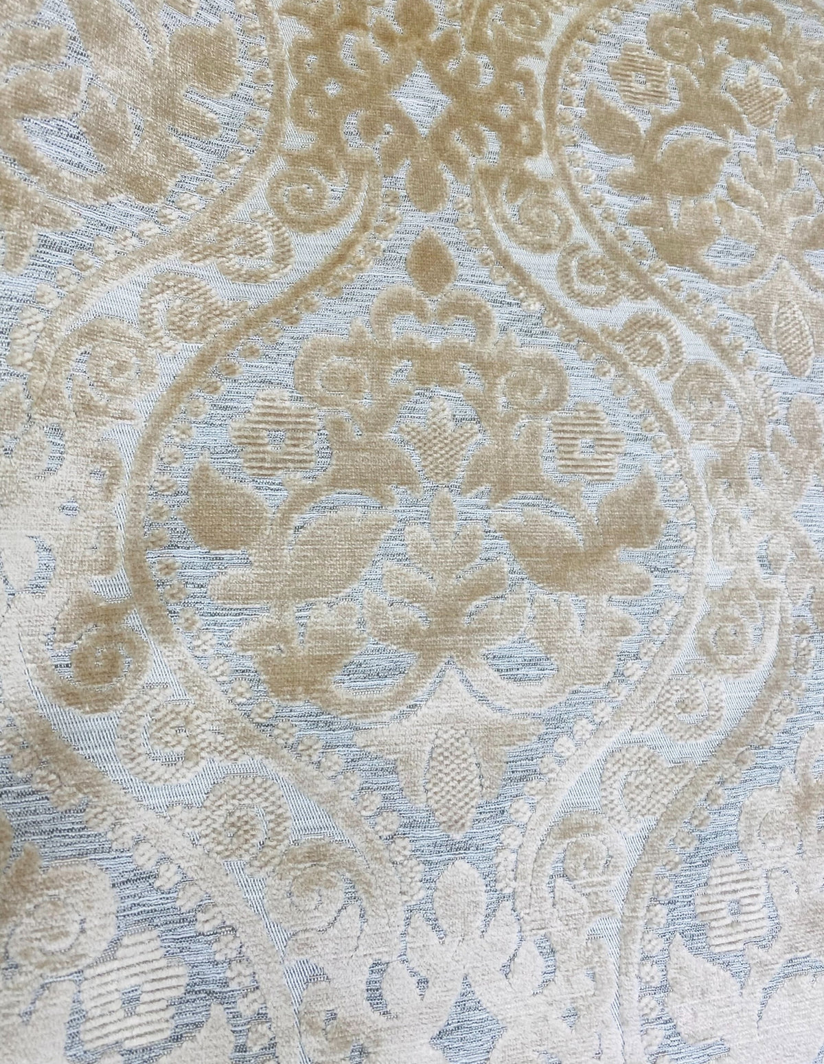 NEW Sir Sanders Novelty Burnout Medallion Chenille Velvet Fabric - Cream Blush - Fancy Styles Fabric Pierre Frey Lee Jofa Brunschwig & Fils