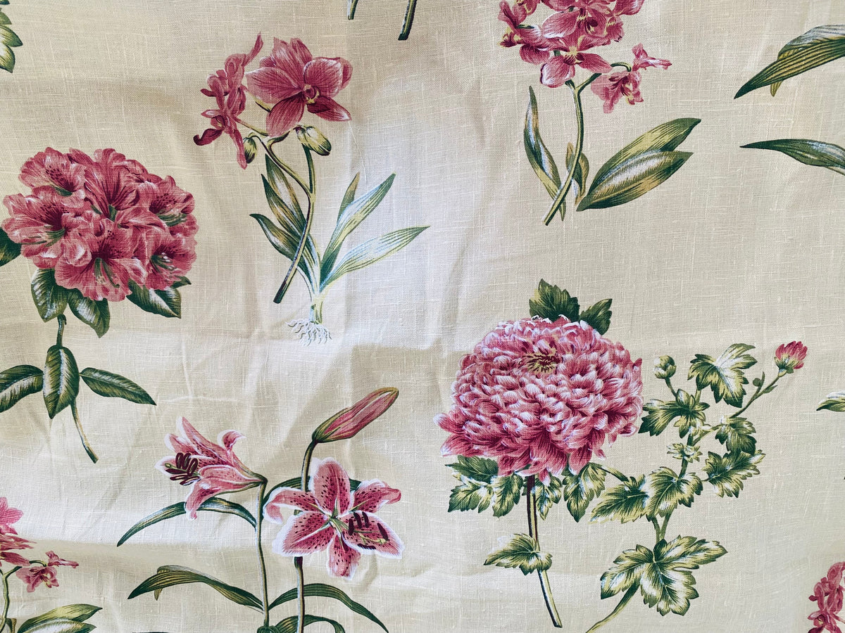 NEW Princess Danny Designer 100% Linen Floral Fabric - Fancy Styles Fabric Pierre Frey Lee Jofa Brunschwig & Fils