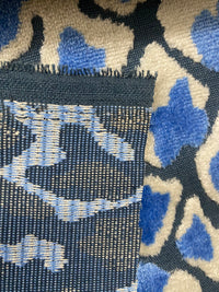 NEW Duchess Dugan Snow Leopard Novelty Upholstery Velvet Made in Italy Blue Style# HG10005 - Fancy Styles Fabric Pierre Frey Lee Jofa Brunschwig & Fils