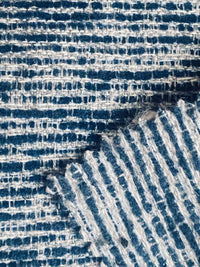 New! SUNBRELLA Navy Indigo Blue White Melange Boucle Waterproof Indoor Outdoor Upholstery Fabric - Fancy Styles Fabric Pierre Frey Lee Jofa Brunschwig & Fils