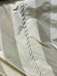 NEW Queen Marla 100% Silk Taffeta Embroidered Stripes Fabric - Pistachio Green - Fancy Styles Fabric Pierre Frey Lee Jofa Brunschwig & Fils