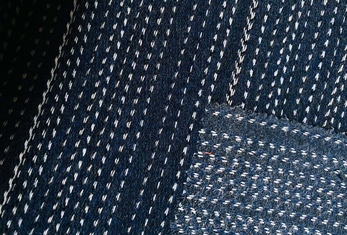 New! SUNBRELLA Navy Indigo Blue Dot Stripes Waterproof Indoor Outdoor Upholstery Fabric - Fancy Styles Fabric Pierre Frey Lee Jofa Brunschwig & Fils