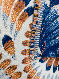 New! SUNBRELLA Plume Tropics- Blue Orange Upholstery Fabric - Fancy Styles Fabric Pierre Frey Lee Jofa Brunschwig & Fils
