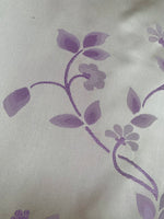 NEW Queen Suzette Novelty Floral Jacquard 100% Silk Fabric in Cream and Lavender
