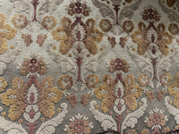 NEW! Duke Napoli Designer Venetian Italian Burnout Medallion Chenille Velvet Gold Taupe Fabric Upholstery Style# HG10007 - Fancy Styles Fabric Pierre Frey Lee Jofa Brunschwig & Fils