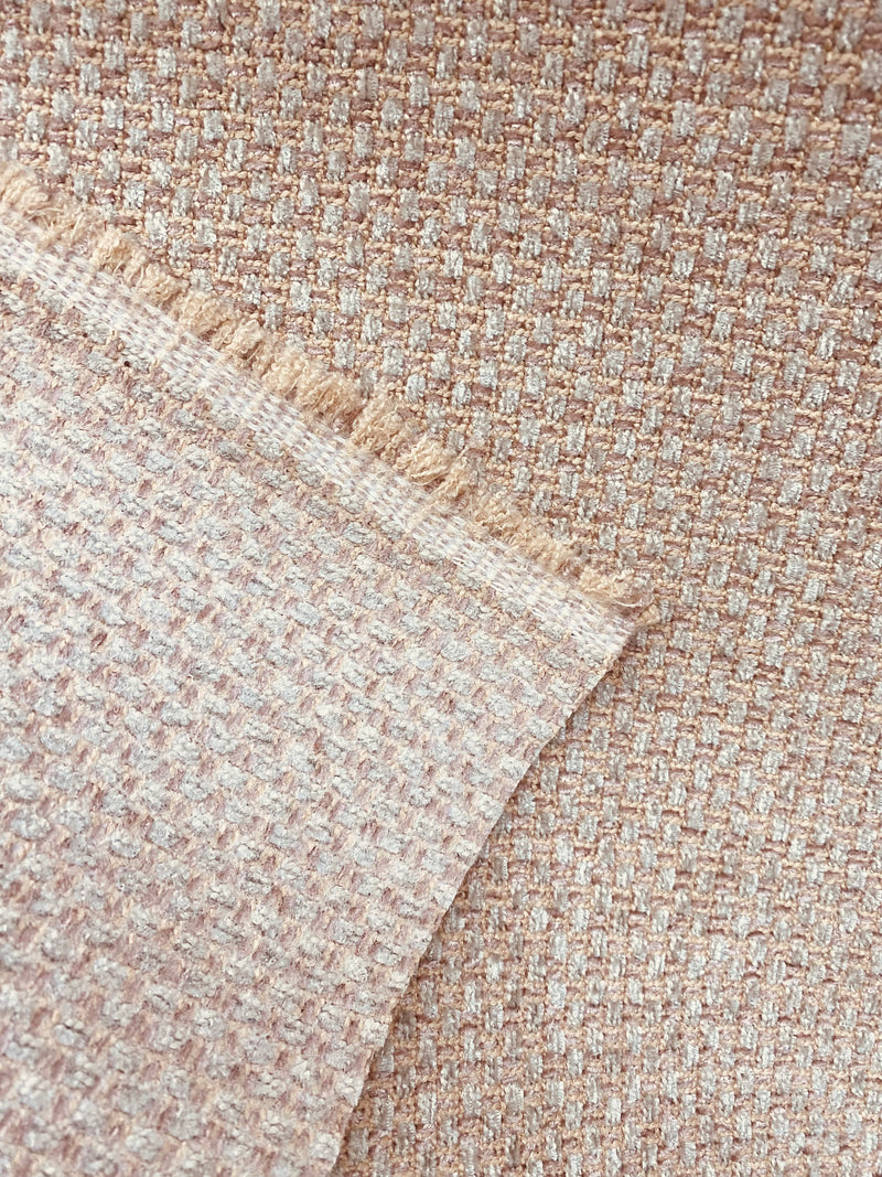 NEW Count Contesse Tweed Chenille Upholstery & Drapery Fabric - Blush Pink