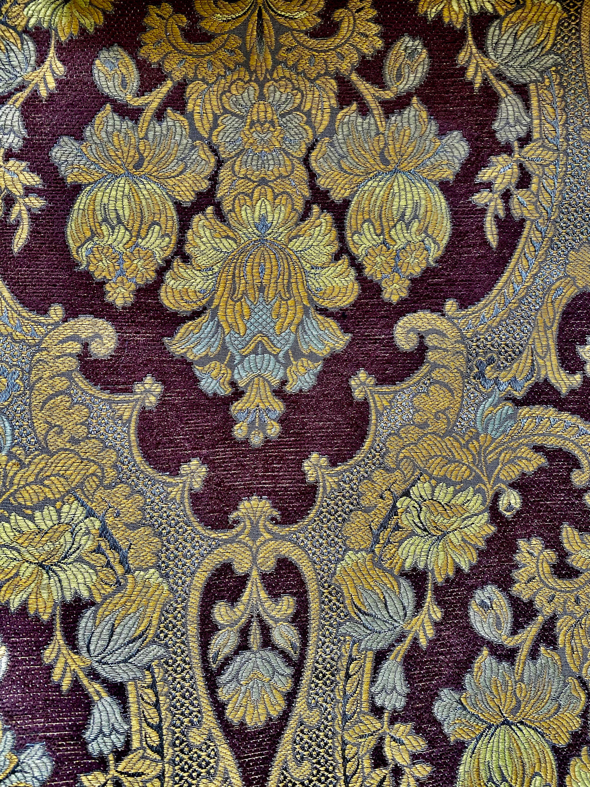 NEW! Duke Riviera Designer Venetian Italian Burnout Medallion Chenille Brocade Gold Brown Fabric Upholstery Style# HG10011 - Fancy Styles Fabric Pierre Frey Lee Jofa Brunschwig & Fils