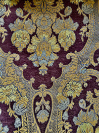 NEW! Duke Riviera Designer Venetian Italian Burnout Medallion Chenille Brocade Gold Brown Fabric Upholstery Style# HG10011 - Fancy Styles Fabric Pierre Frey Lee Jofa Brunschwig & Fils